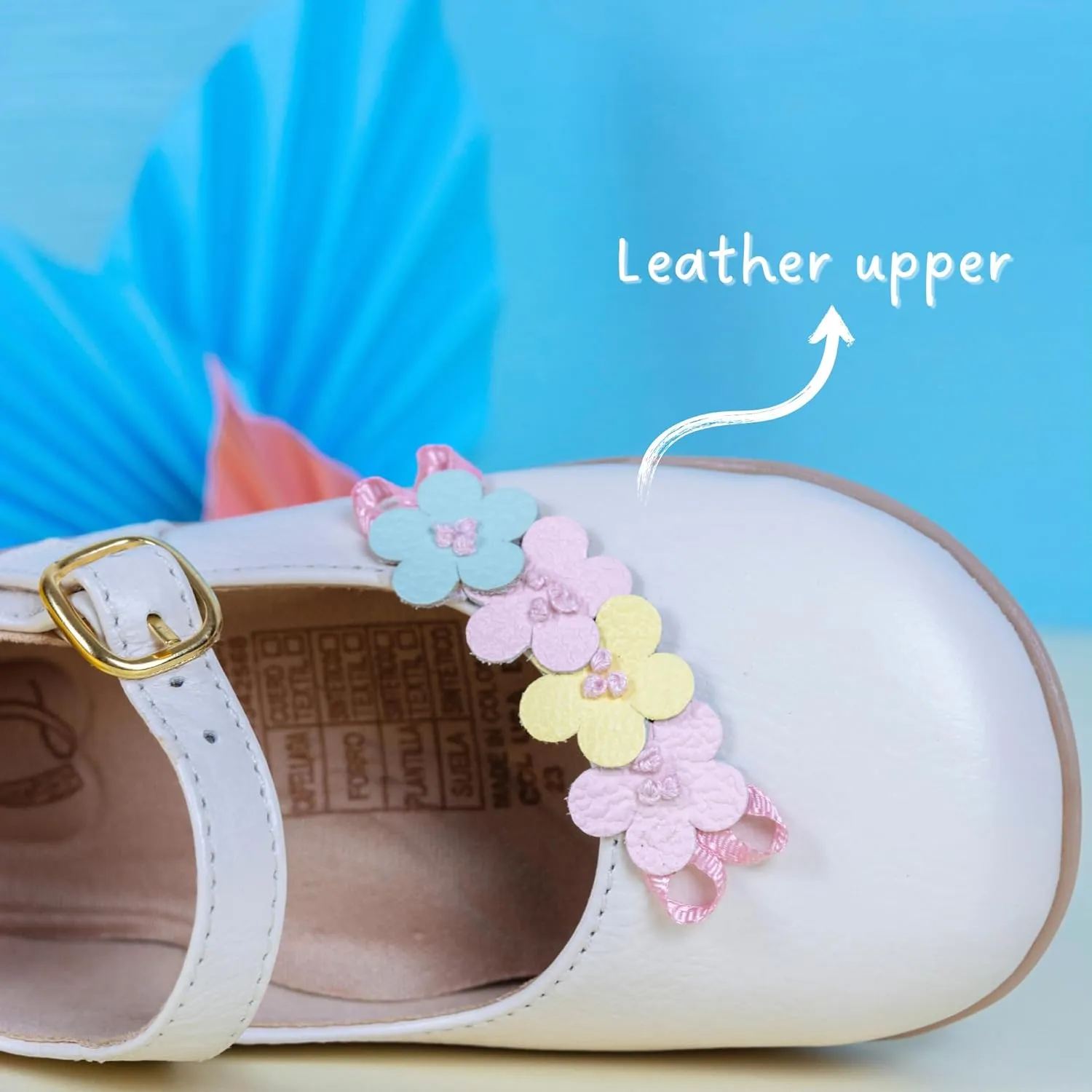 Baby Mary Jane Shoes - Toddler Girl White Dress Shoes - Leather Little Girl Mary Janes - Ballet Flats for Girls Party, Baptism, Birthday and Wedding