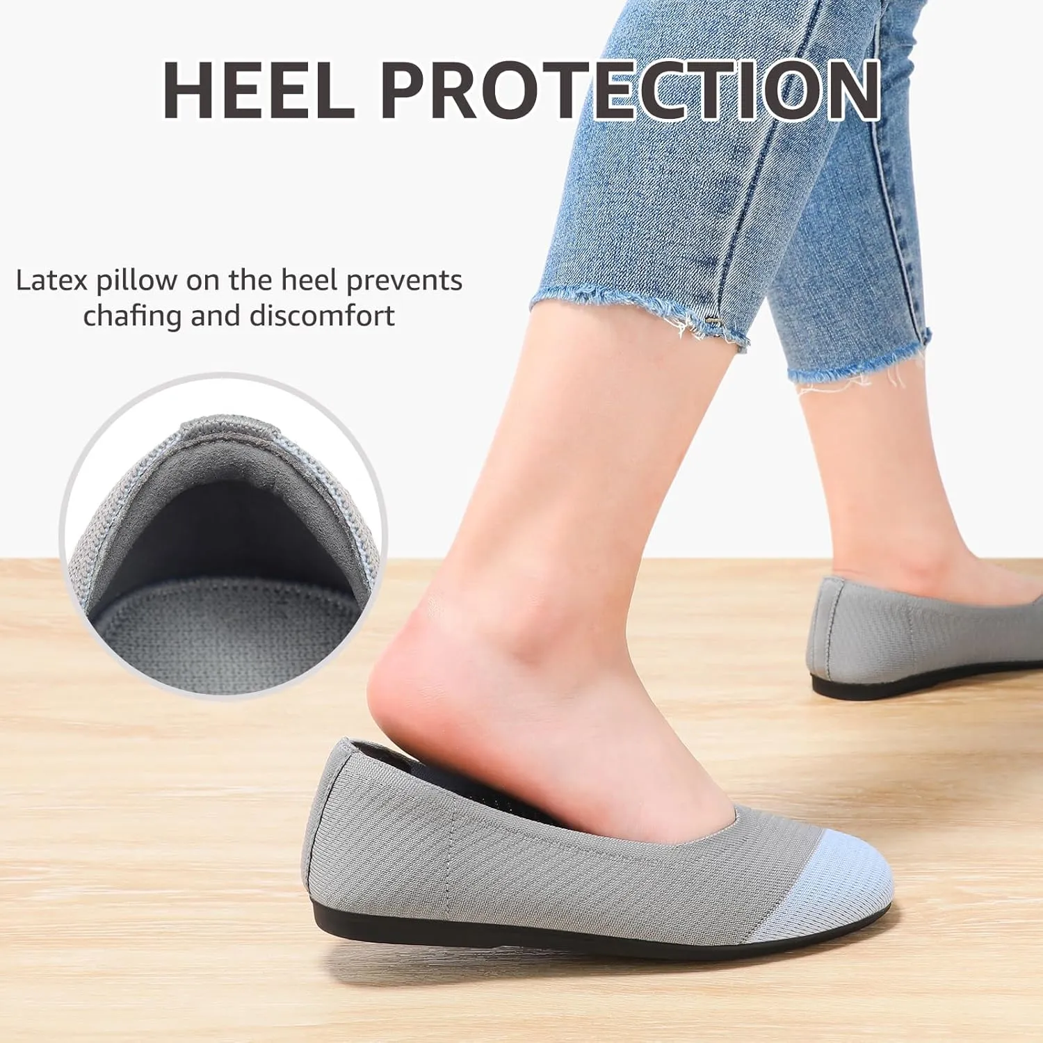 Bacia Women Flats Shoes Square Toe Ballet Flats Washable Fashion Two Toned Casual Office Shoes
