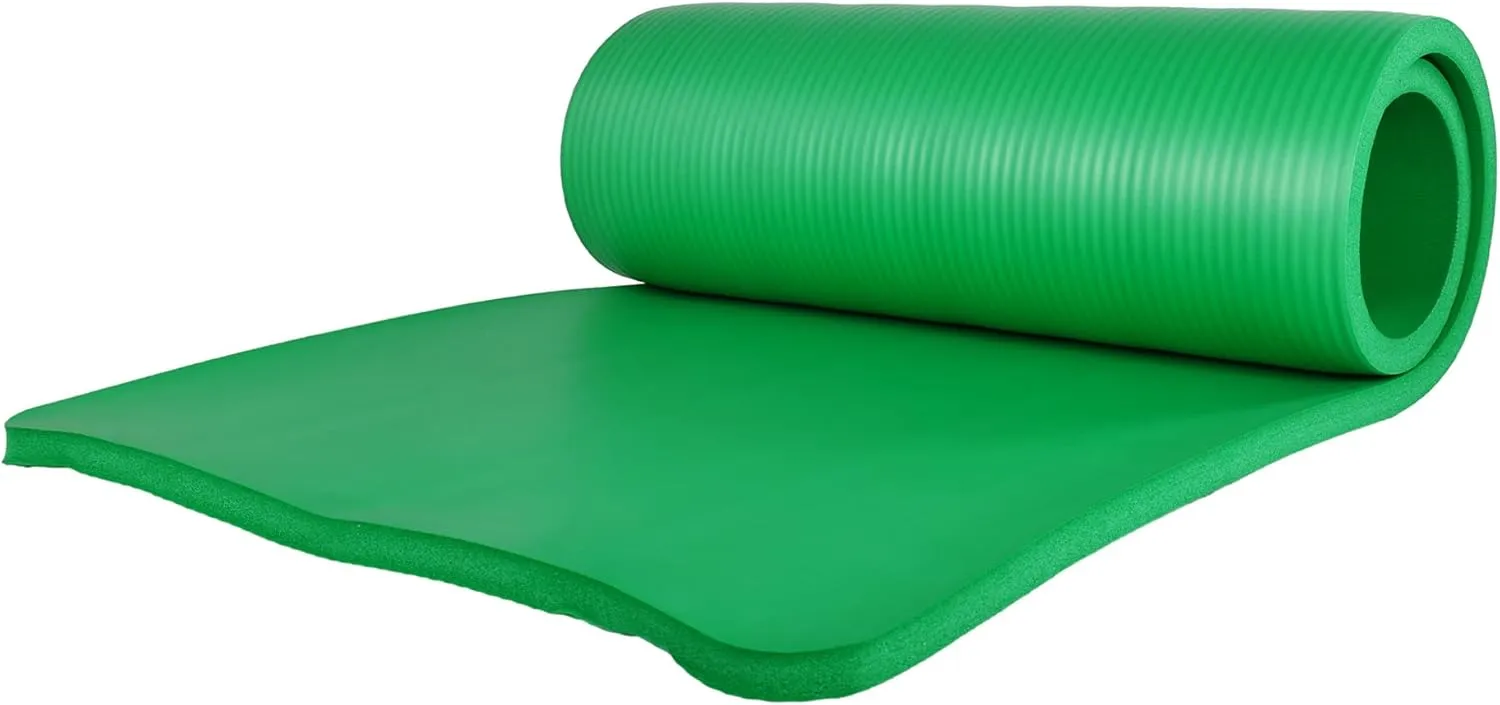 BalanceFrom Fitness 7-Piece Home Gym Yoga Set with 1-Inch Thick Yoga Mat, 2 Yoga Blocks, Mat Towel, Hand Towel, Stretch Strap & Knee Pad, Blue