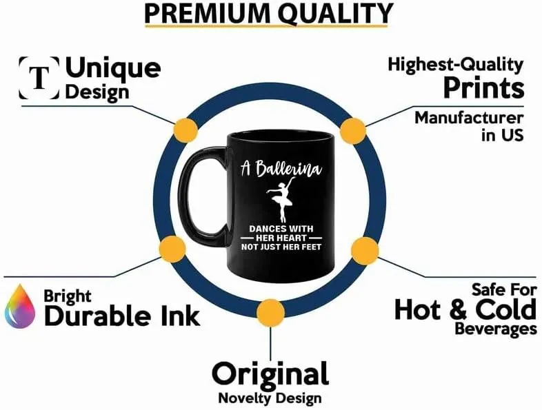 Ballerina Coffee Mug 11oz Black -A ballerina dances - Dancer Musical Dancer Ballet Dance Teacher Choreographer Gymnastic Teen Girl Coach Instructor Performer