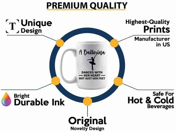 Ballerina Coffee Mug 15oz White -A ballerina dances - Dancer Musical Dancer Ballet Dance Teacher Choreographer Gymnastic Teen Girl Coach Instructor Performer