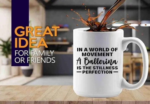 Ballerina Coffee Mug 15oz White -Perfection Ballerina - Dancer Musical Dancer Ballet Dance Teacher Choreographer Gymnastic Teen Girl Coach Instructor Performer, BHUGSLEADER8526