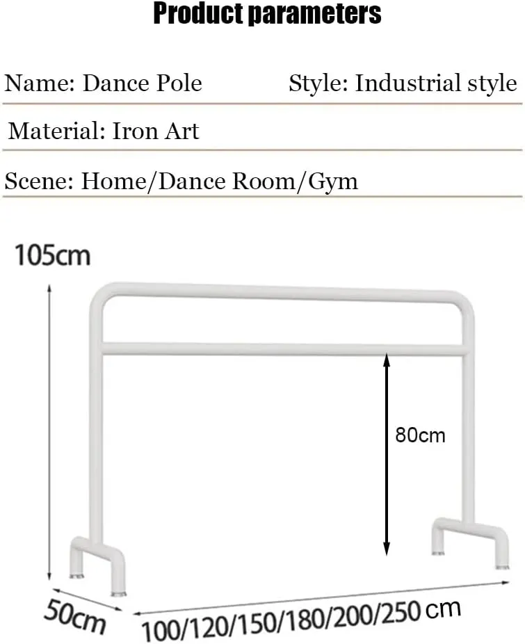 Ballet Barre Simple Black Metal Ballet Barre, The Double-Layer Leg Compression Bar is Suitable for Stretching Adults and Children, 1m/3.3FT