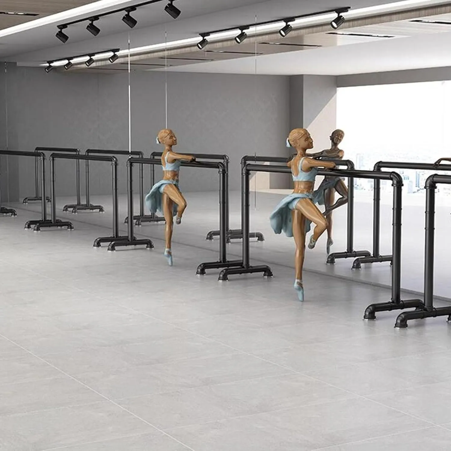Ballet Barre,Portable Home Freestanding Height Adjustable 80-115cm Home Dance Pole, Stretching Dance Bar Ballet Equipment (Black 150x60x100cm)