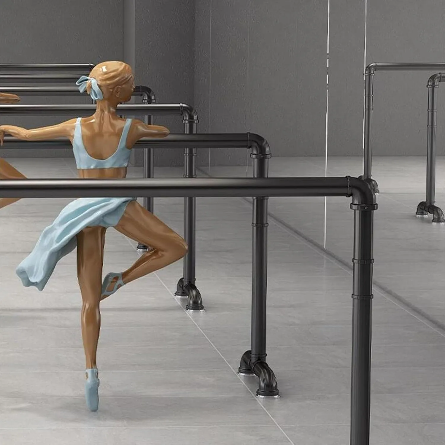 Ballet Barre,Portable Home Freestanding Height Adjustable 80-115cm Home Dance Pole, Stretching Dance Bar Ballet Equipment (Black 150x60x100cm)