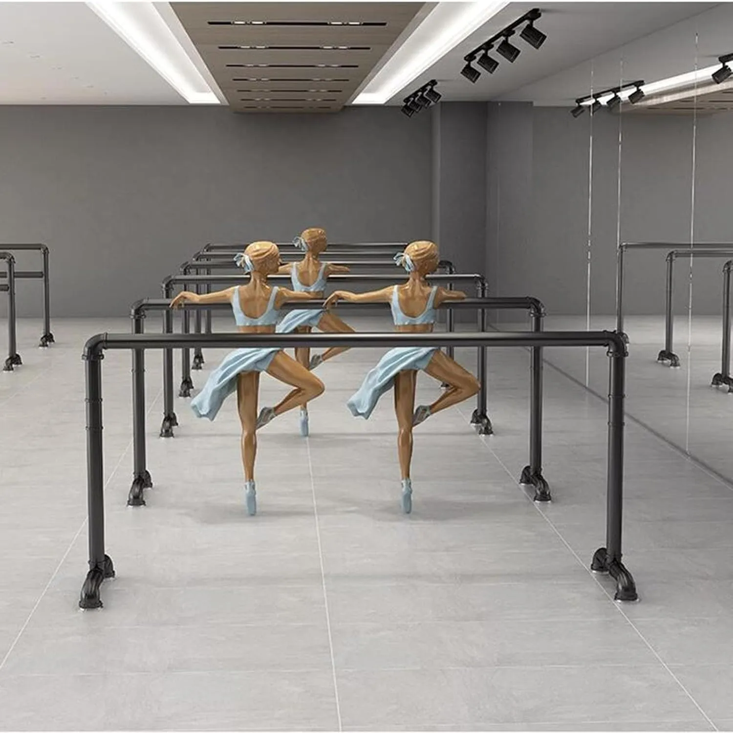 Ballet Barre,Portable Home Freestanding Height Adjustable 80-115cm Home Dance Pole, Stretching Dance Bar Ballet Equipment (Black 150x60x100cm)