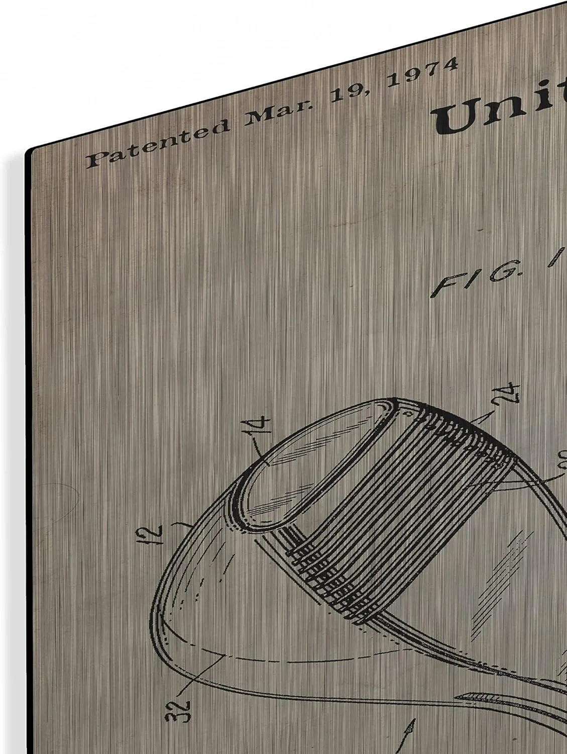 'Ballet Slippers Blueprint Patent Parchment' Metal Wall Art, 24"x36"