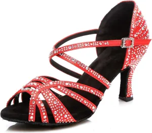 Ballroom Dancing Shoes for Women Sparkle Rhinestones Wedding Prom Sandals