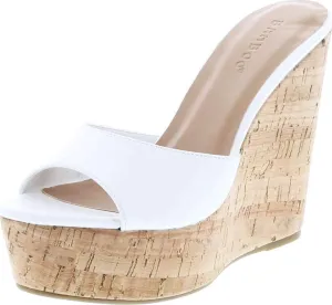 BAMBOO® Women's Clear Band Platform Wedge Slide