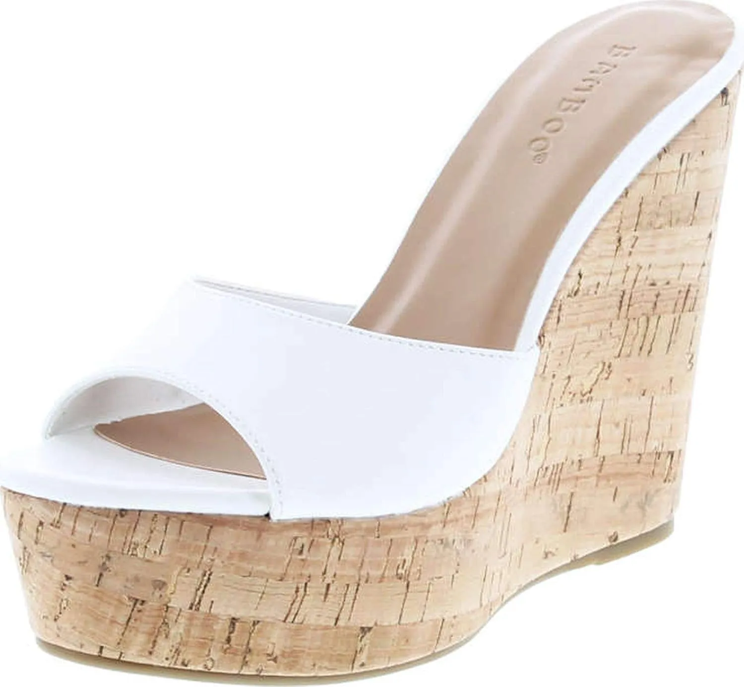 BAMBOO® Women's Clear Band Platform Wedge Slide