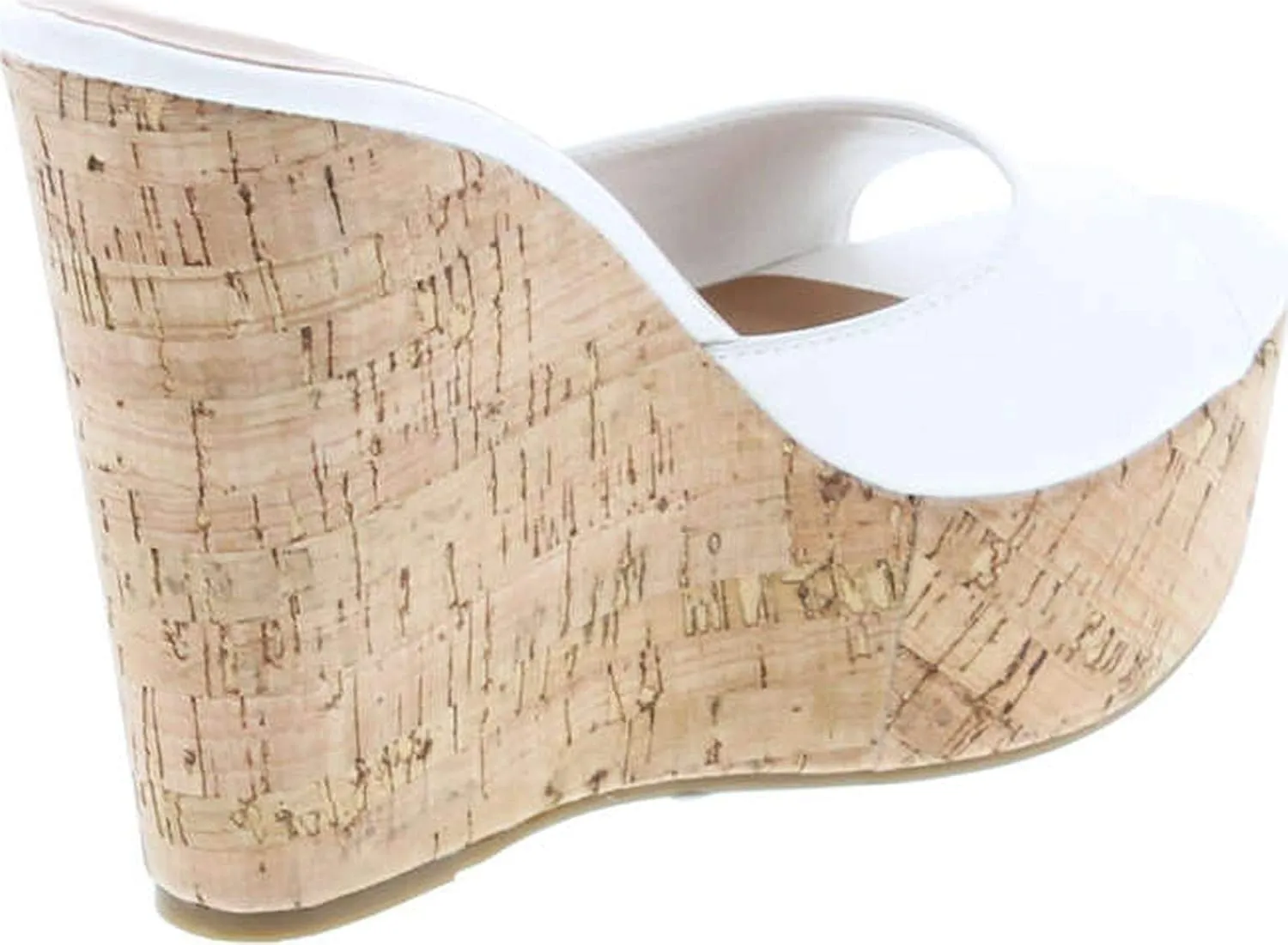BAMBOO® Women's Clear Band Platform Wedge Slide