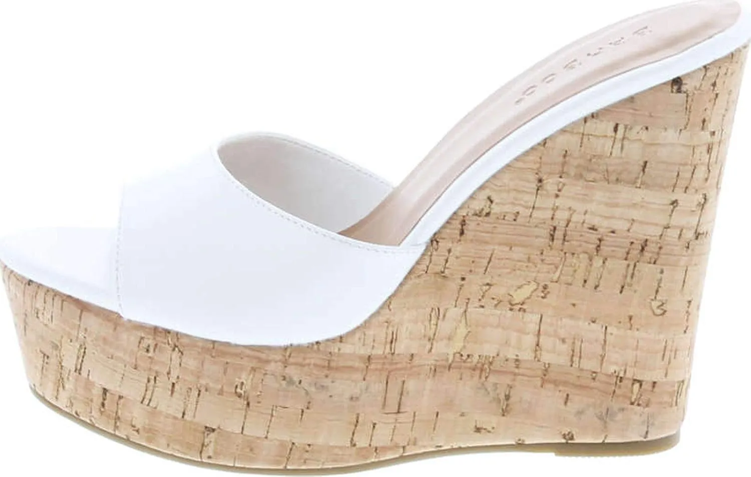 BAMBOO® Women's Clear Band Platform Wedge Slide
