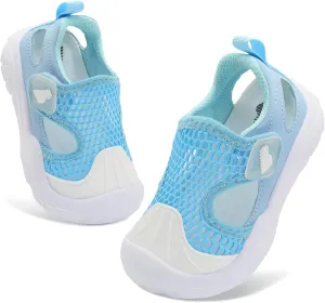 BARERUN Toddler Water Shoes Boys Girls Qucik Dry Breathable Kids Water Shoes Wide Adjustable Instep Water Sandals for Beach Swim Pool Non Slip Flexible Barefoot Sport Aqua Shoes