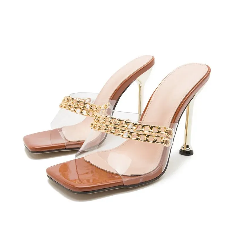 Barron Ragland Chain Clear Heels