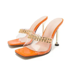 Barron Ragland Chain Clear Heels