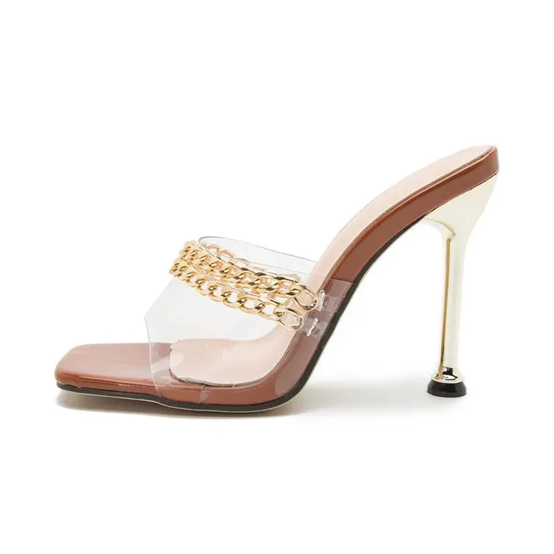 Barron Ragland Chain Clear Heels