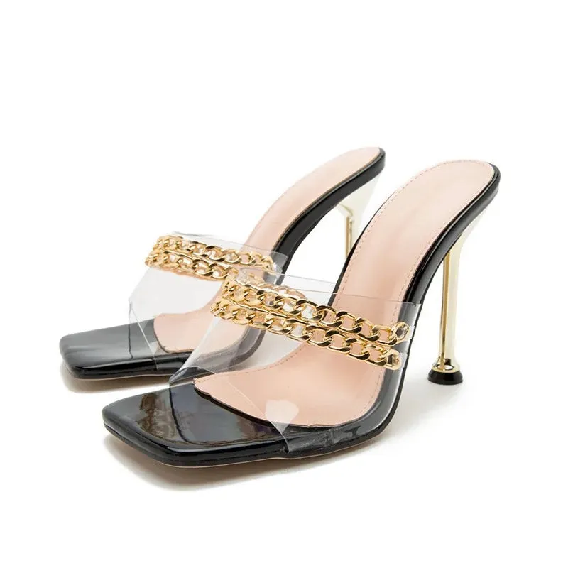 Barron Ragland Chain Clear Heels