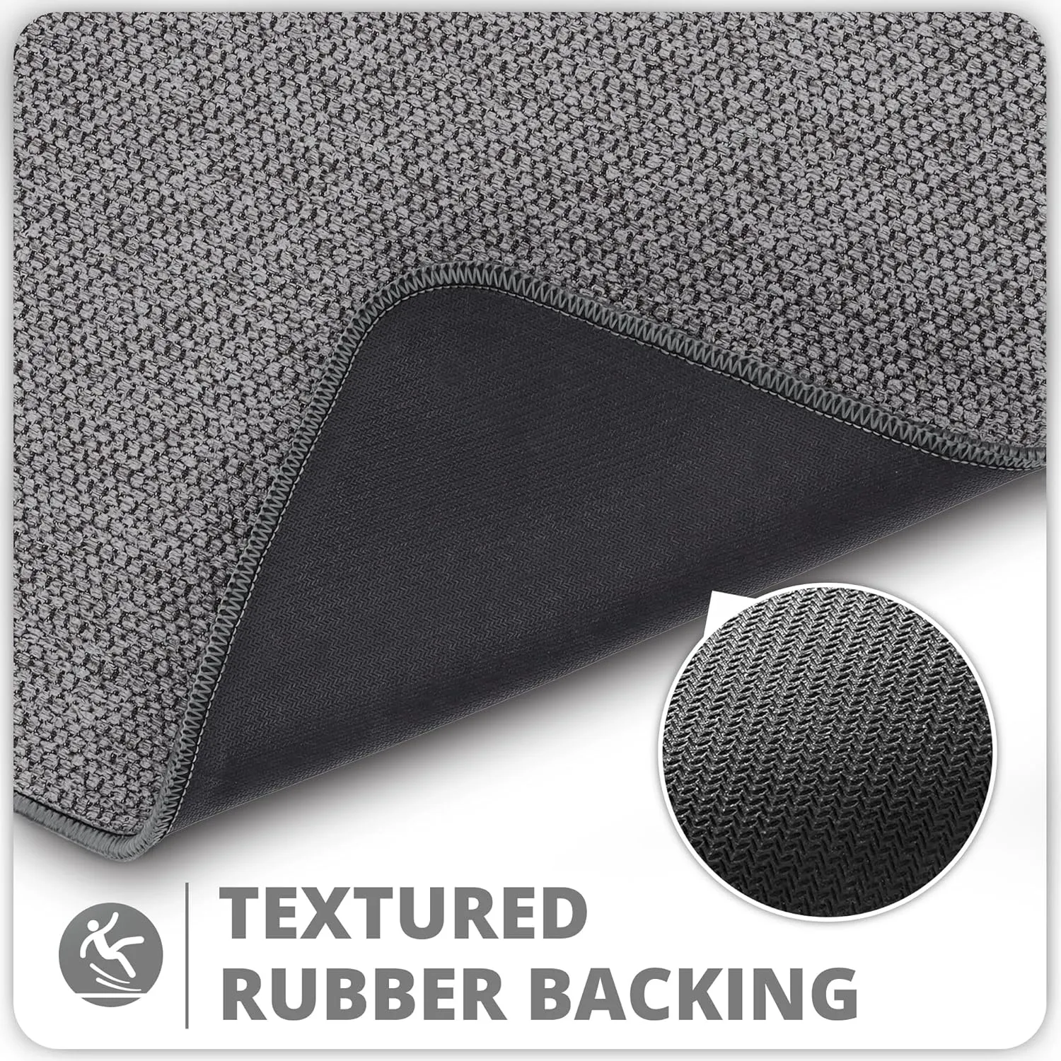 Bath Mat,Ultra Thin Bathroom Rugs,Rubber Bath Mats for Bathroom,Quick Dry,Non-Slip,Machine Washable,Fit Under Door,Absorbent Bath Rugs,Shower Outside,Sink,Home Decor Accessories.(Dark Grey,17''x27'')