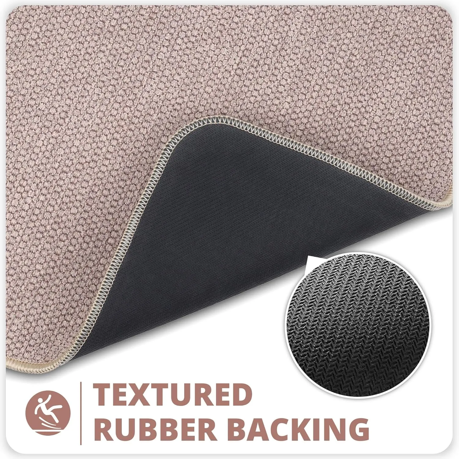 Bath Mat,Ultra Thin Bathroom Rugs,Rubber Bath Mats for Bathroom,Quick Dry,Non-Slip,Machine Washable,Fit Under Door,Super Absorbent Bath Rugs Floor,Shower Outside,Sink.(Beige,20''x32'')