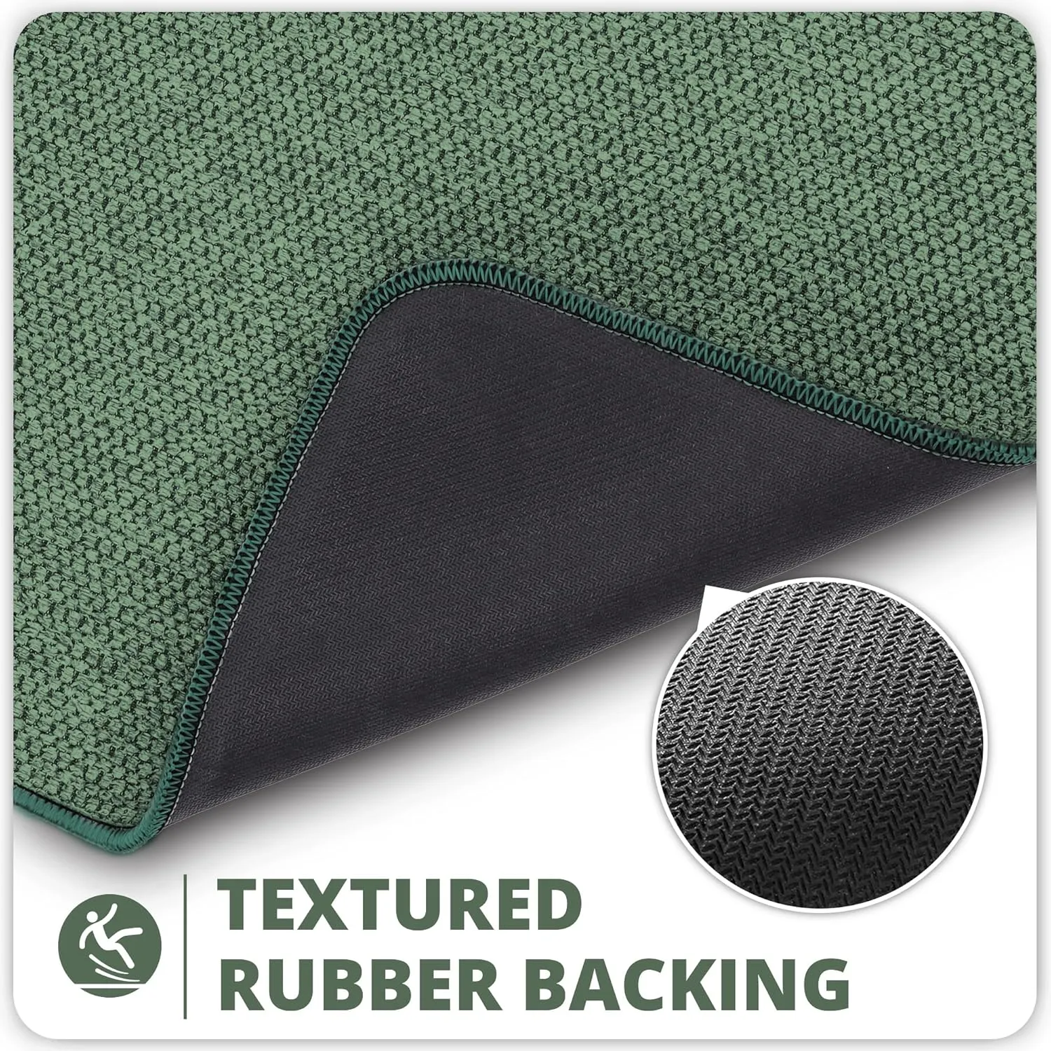 Bath Mat,Ultra Thin Bathroom Rugs,Rubber Bath Mats for Bathroom,Quick Dry,Non-Slip,Machine Washable,Fit Under Door,Super Absorbent Bath Rugs Floor,Shower Outside,Sink.(Green,17''x27'')