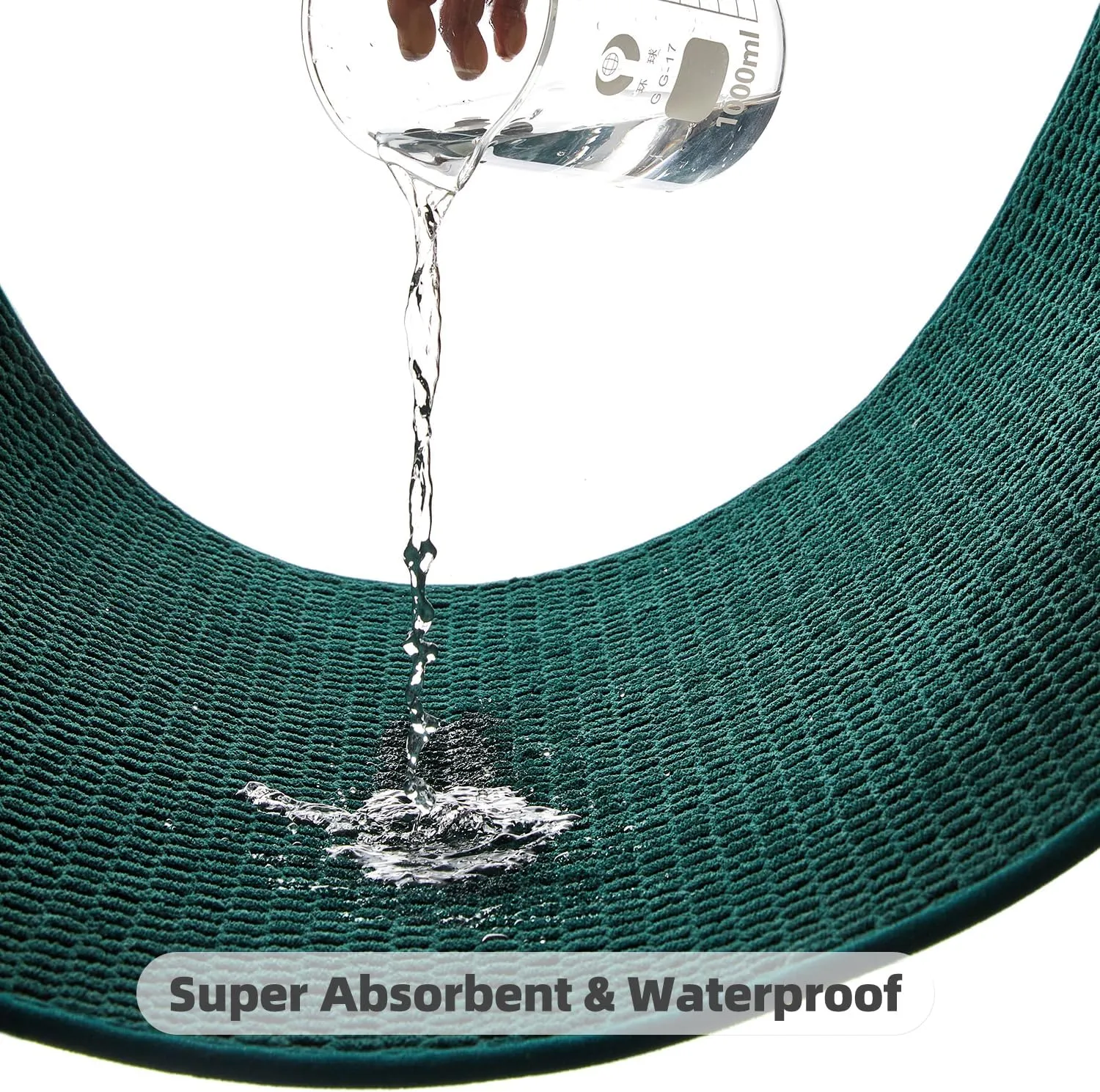 Bathroom Rugs Non Slip Washable, Super Absorbent Thin Bath Mat Small Quick Dry Low Pile Bathroom Rug, Dark Green 16"x24"