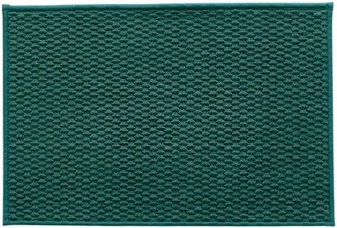 Bathroom Rugs Non Slip Washable, Super Absorbent Thin Bath Mat Small Quick Dry Low Pile Bathroom Rug, Dark Green 16"x24"