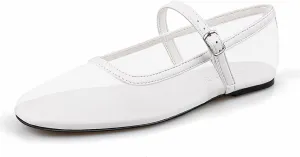 BCTEX COLL Mesh Ballet Flats Mary-Jane Ballerina Flats Square Toe Dressy Casual Shoes with Buckle Strap