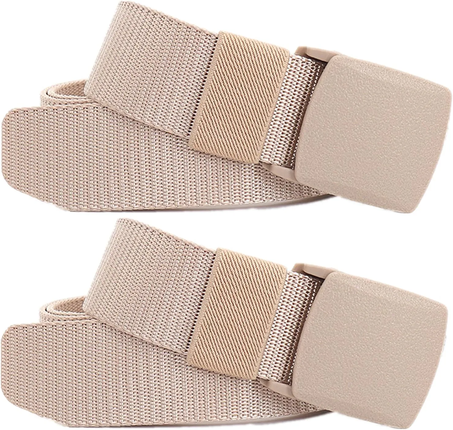 Belts for Men Women Plus Size Nylon Tactical Work Belt with Plastic Buckle, 2 Pack