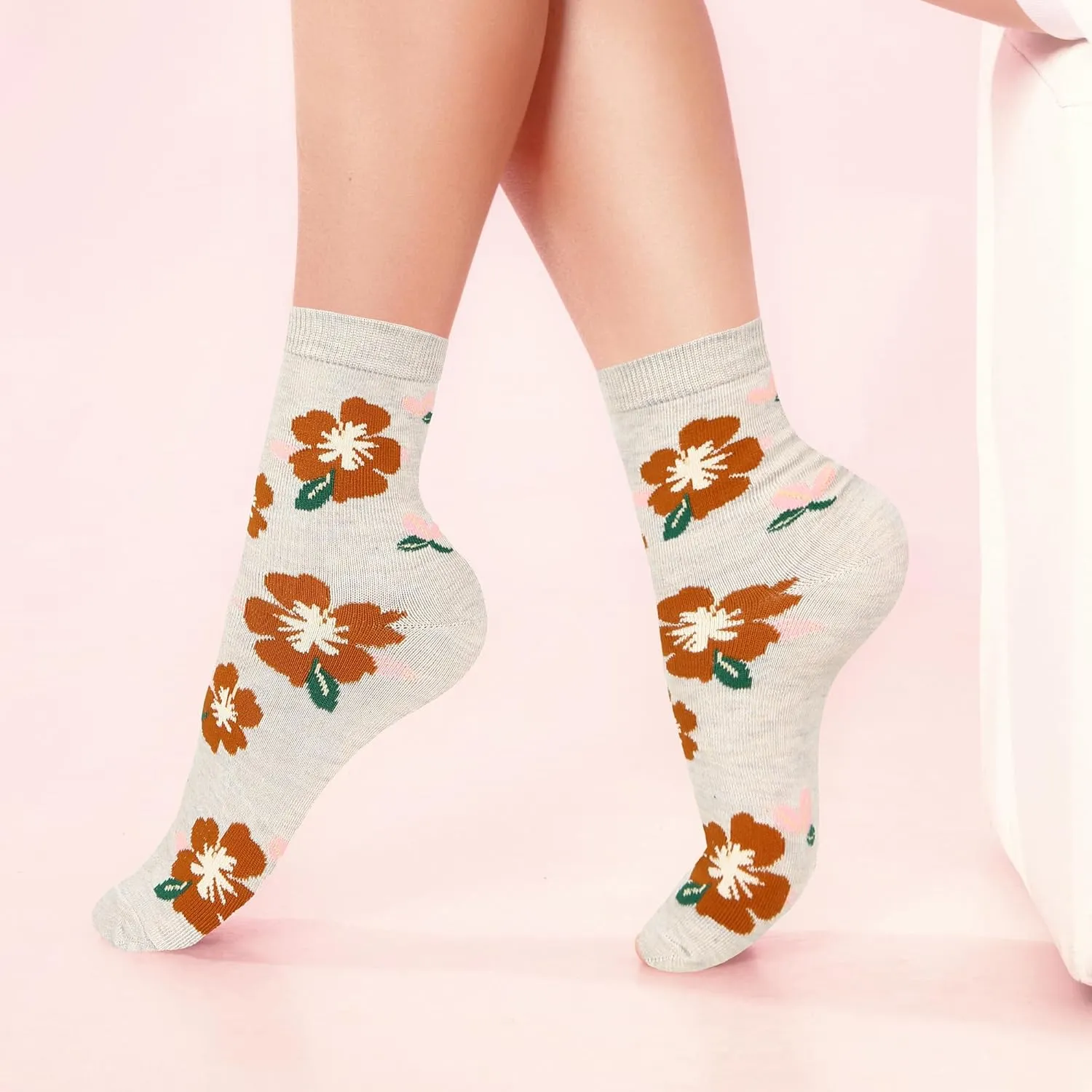 Benefeet Sox Cute Crew Socks Women Girls Fun Novelty Patterned Cotton Casual Socks Athletic High Ankle Sock