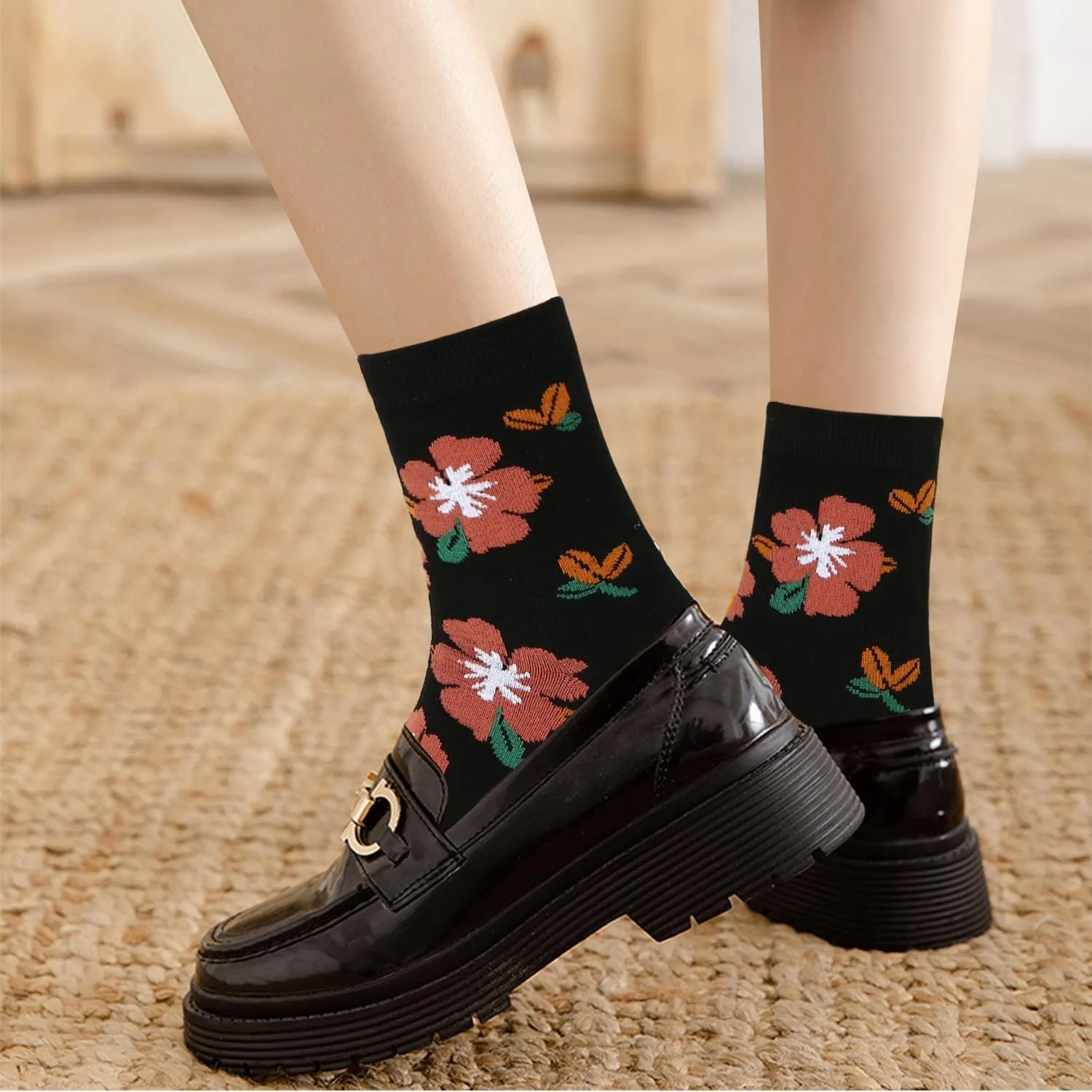 Benefeet Sox Cute Crew Socks Women Girls Fun Novelty Patterned Cotton Casual Socks Athletic High Ankle Sock