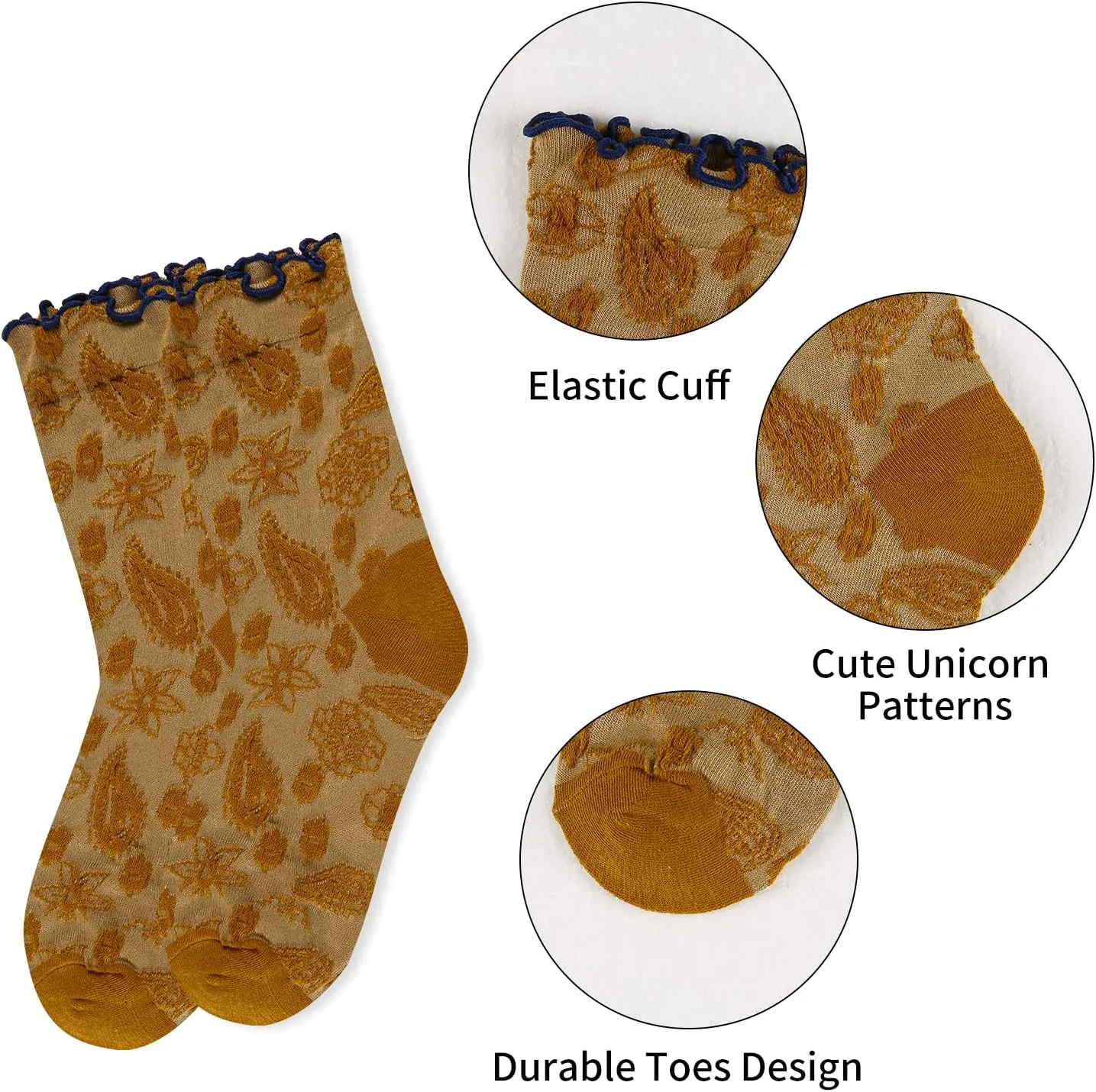 Benefeet Sox Womens Ruffle Socks Girls Cute Novelty Crew Socks Fancy Frilly Dress Sock Lettuce Trim Turn-Cuff High Ankle Sock