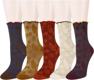 Benefeet Sox Womens Ruffle Socks Girls Cute Novelty Crew Socks Fancy Frilly Dress Sock Lettuce Trim Turn-Cuff High Ankle Sock
