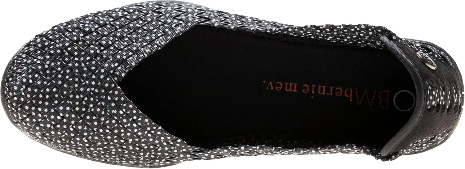 Bernie Mev Women's Braided Catwalk Black Polka Dot Flat