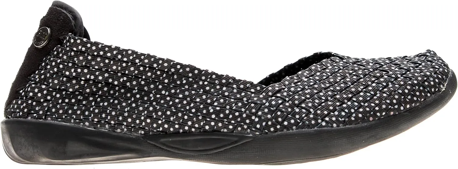 Bernie Mev Women's Braided Catwalk Black Polka Dot Flat