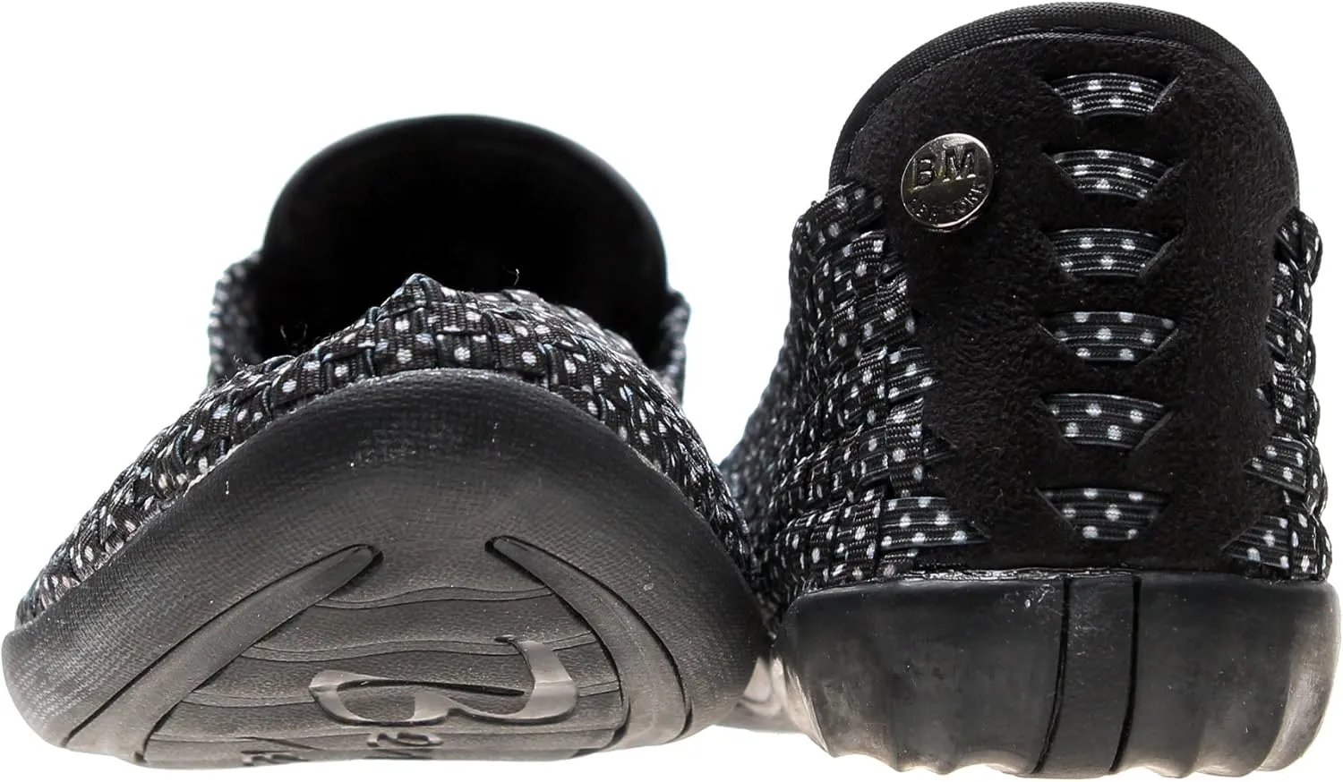 Bernie Mev Women's Braided Catwalk Black Polka Dot Flat