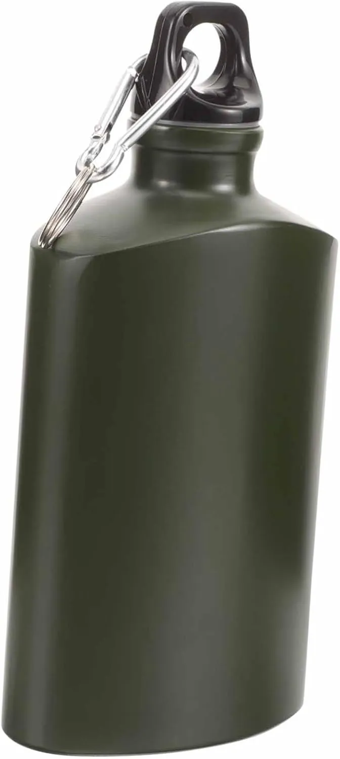 BESPORTBLE Travel Camping Aluminum Water Flat Design Portable Hiking Canteen Outdoor Water Bottle
