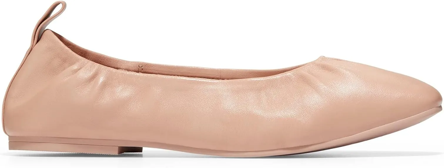 Best-selling deal Slip Leather Flats Cole On York Haan Soft Nude Toe Flexible Big savings event Ballet Pointed