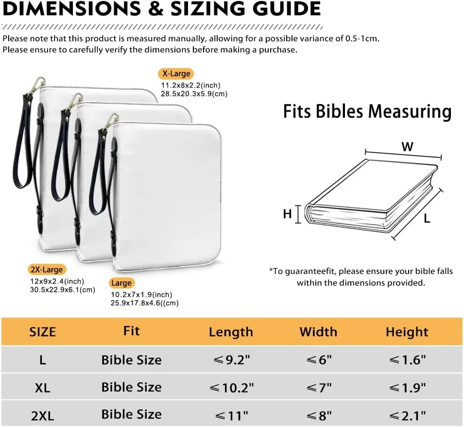 Bible Cover for Women Leather Bible Case with Black Ribbon Personalized Bible Study Supply Carrying Bag Tote