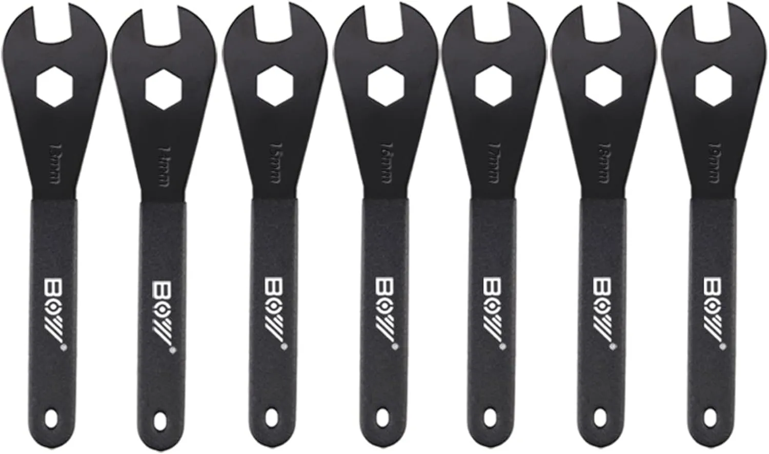 Bike Cone Wrench Set Tool (13, 14, 15, 16, 17, 18, 19mm) Bicycle Wheel Hub Axle Nut Install Remover Cycling Spanner