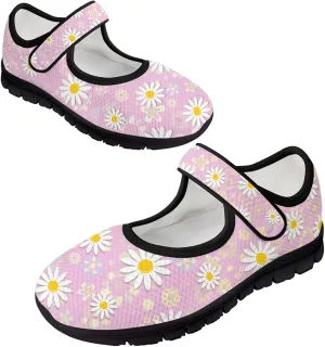 Binienty Womens Mary Jane Flats Cozy Soft Mesh Walking Sneaker Shoes with Ankle Strap Non Slip