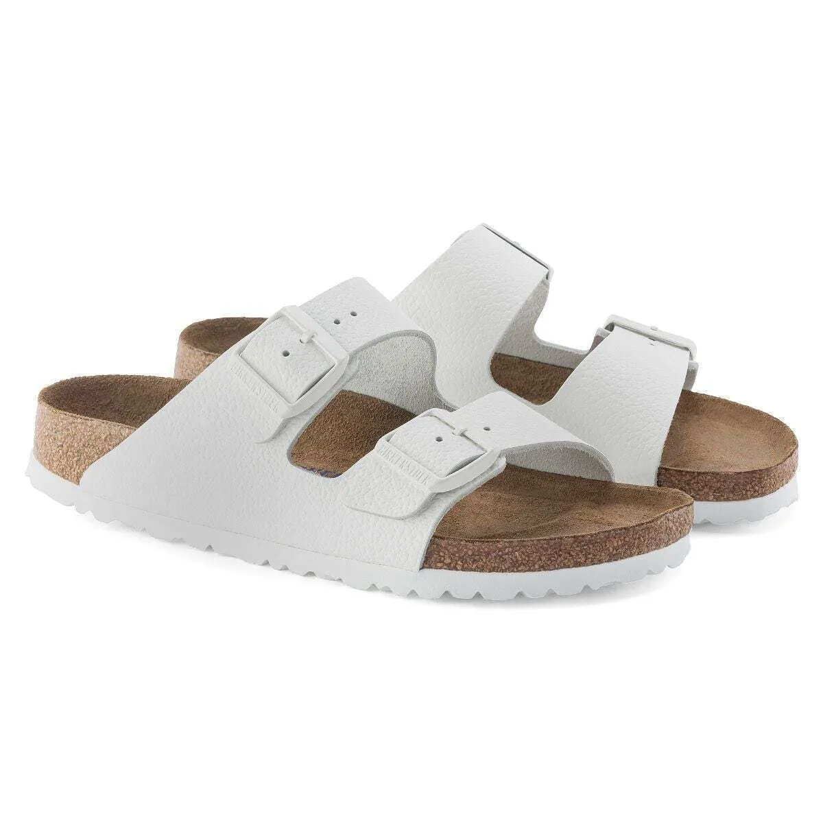 Birkenstock Arizona Natural Leather White Slide