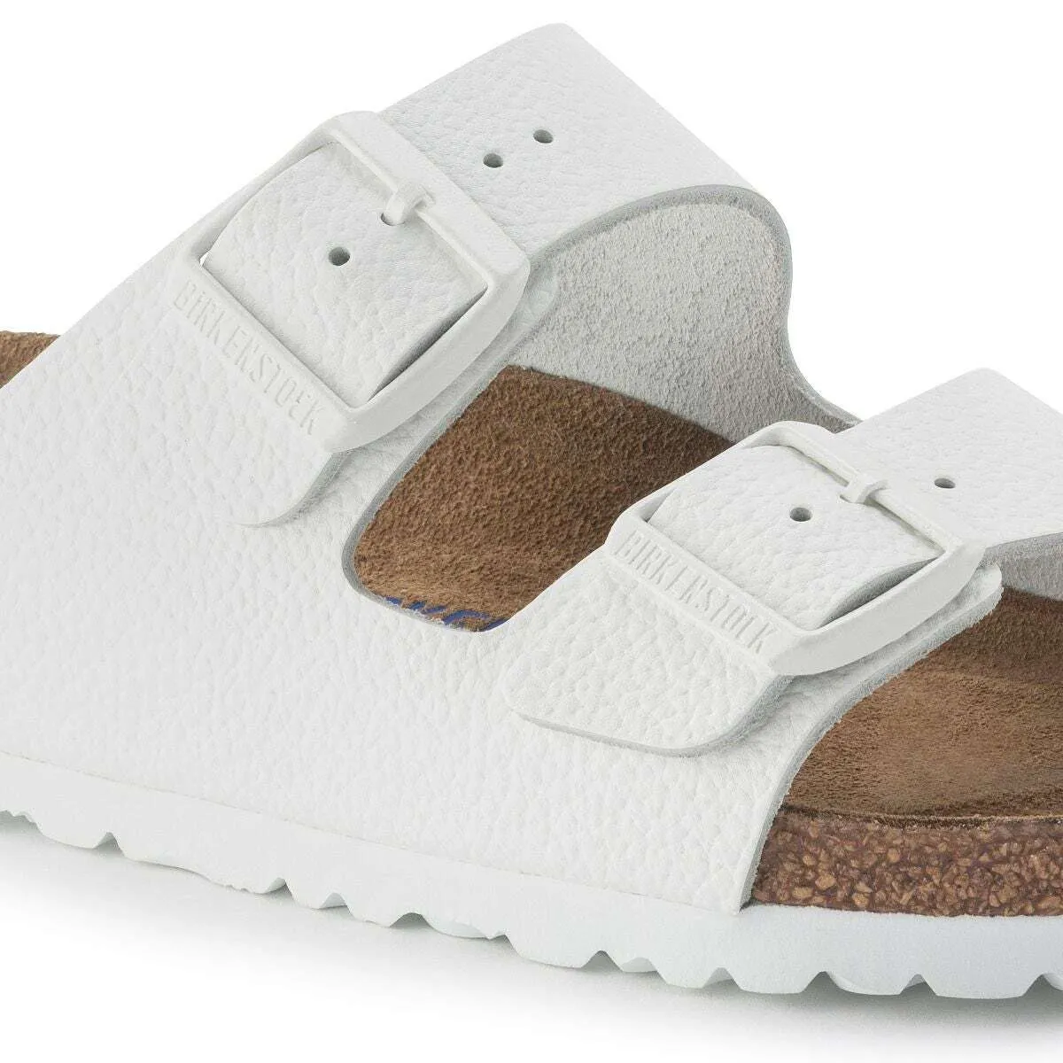 Birkenstock Arizona Natural Leather White Slide