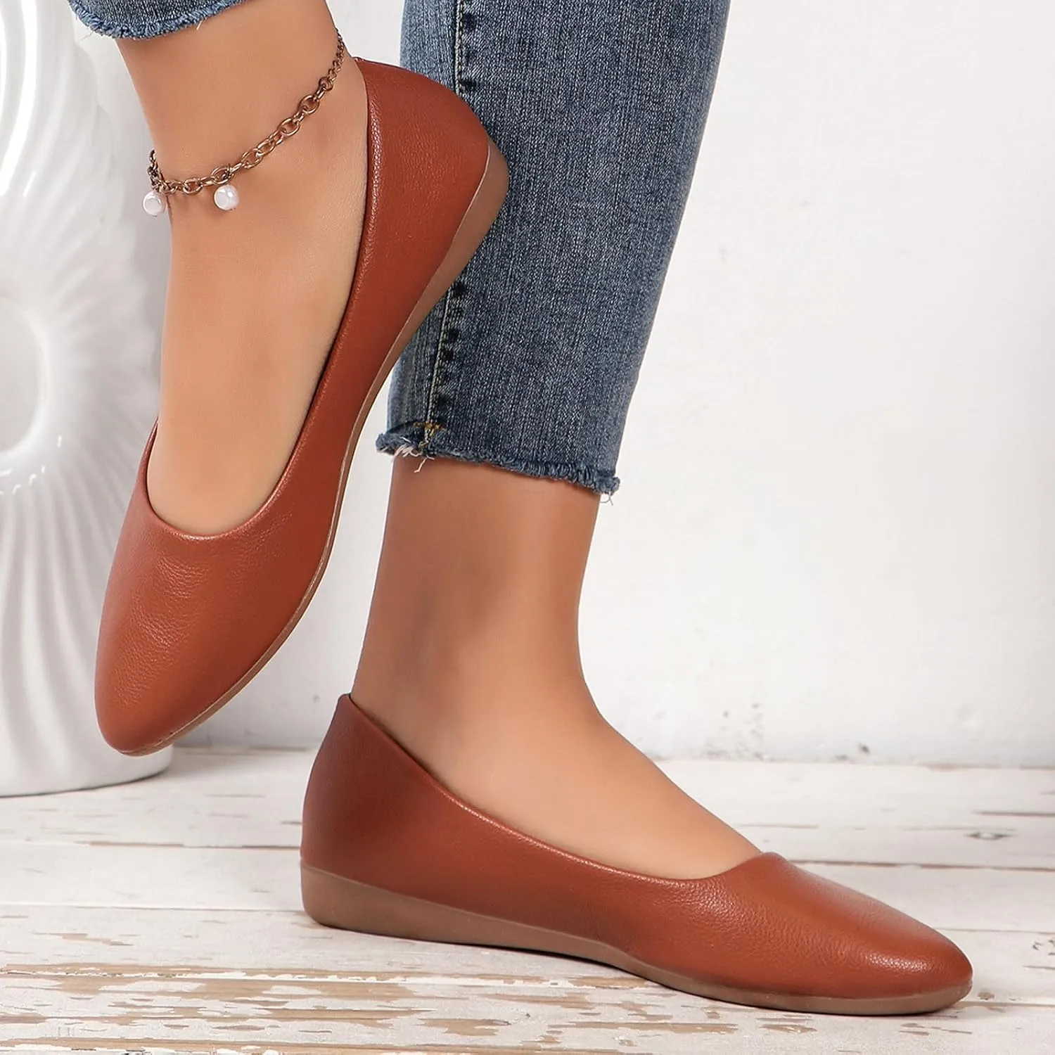 Black Flats for Women Ladies Slip on Shoes Ballet Dressy Work Flats Simple Pure Colour Low Heel Flat Bottom Ballet Dressy Work Flats Loafers