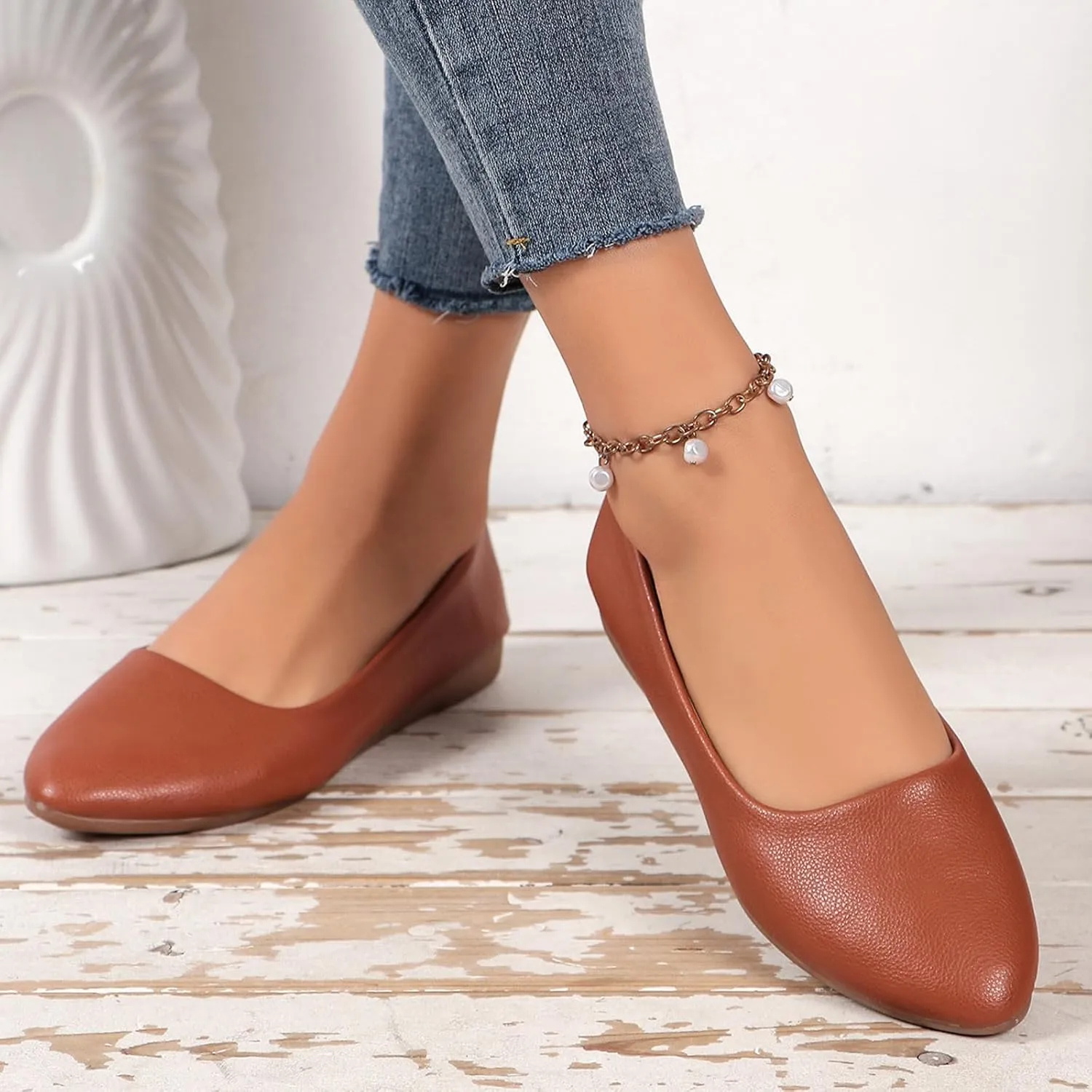 Black Flats for Women Ladies Slip on Shoes Ballet Dressy Work Flats Simple Pure Colour Low Heel Flat Bottom Ballet Dressy Work Flats Loafers