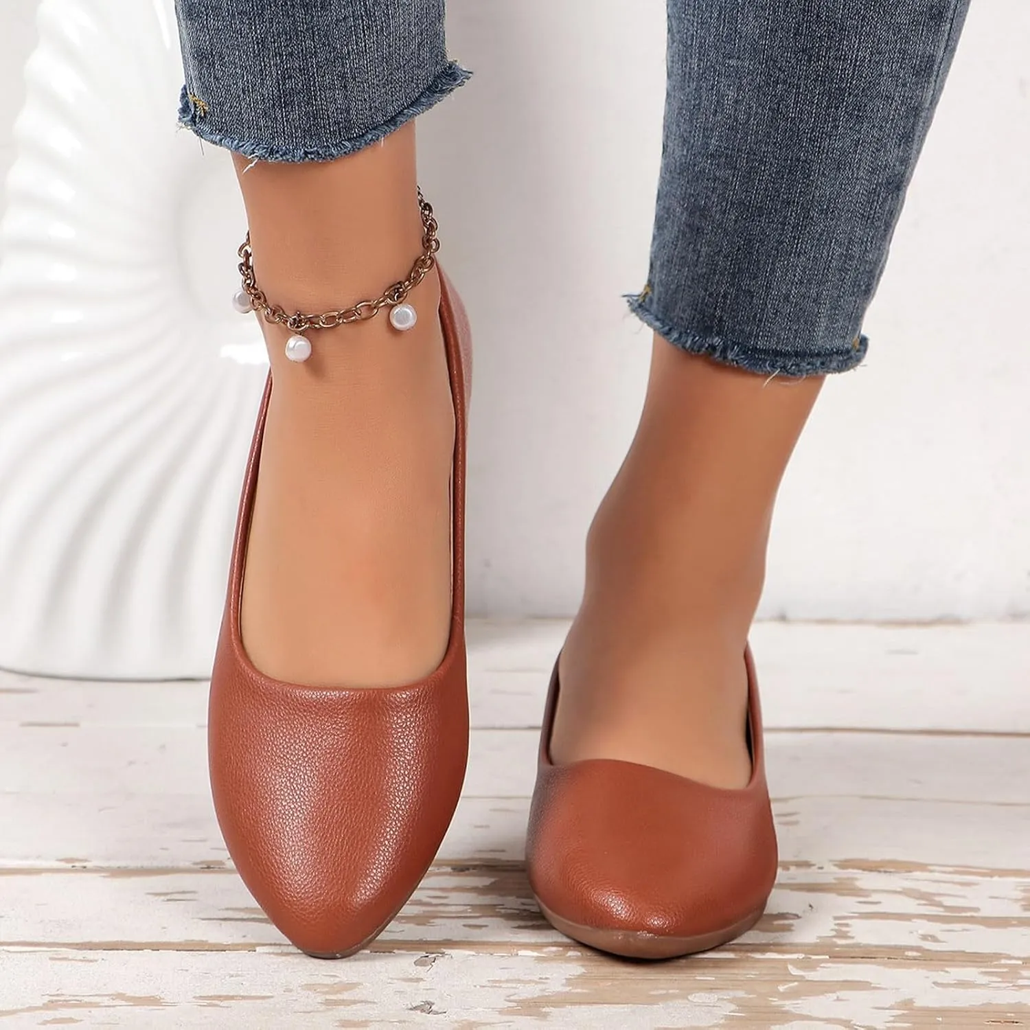 Black Flats for Women Ladies Slip on Shoes Ballet Dressy Work Flats Simple Pure Colour Low Heel Flat Bottom Ballet Dressy Work Flats Loafers