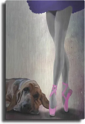 'Bloodhound And Ballet Dancer' by Fab Funky Metal Wall Art, 12"x16"