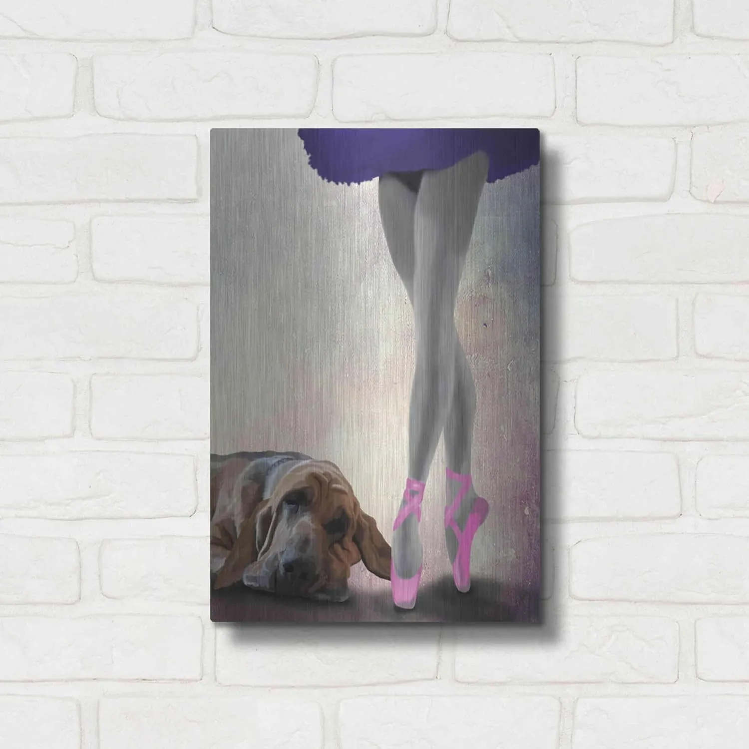 'Bloodhound And Ballet Dancer' by Fab Funky Metal Wall Art, 12"x16"