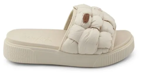 Blowfish Light Beige Puffy Nylon Darcy Womens Slide On Shoes ZS-1493