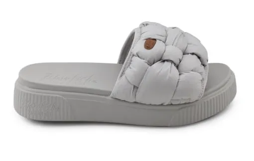 Blowfish Light Grey Puffy Nylon Darcy Womens Slides ZS-1493