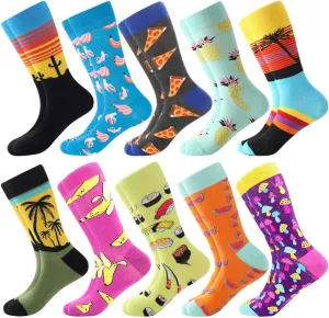 BONANGEL Fun Socks, Cool Cute Food Graphic Animal Novelty Crazy Funny Crew Dress Socks for Men